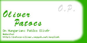 oliver patocs business card